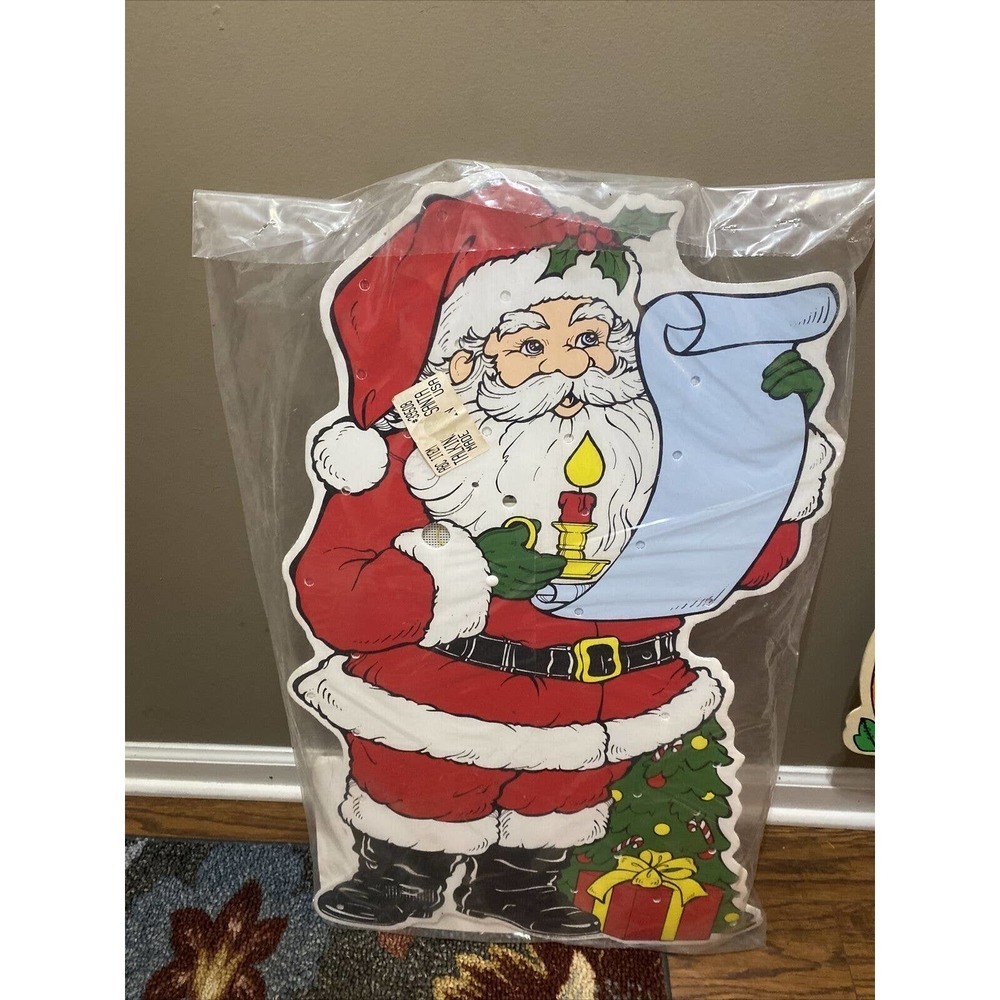 1997 Yard Art Impact Plastics 31”Santa Christmas Decor With Lights Never Used